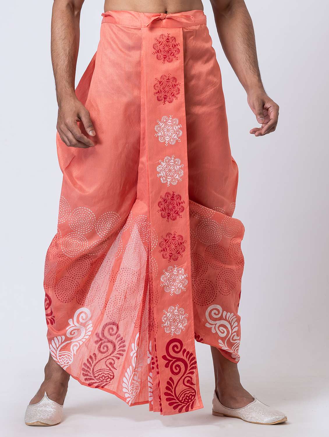 men printed mid rise draped dhoti - 22016529 -  Standard Image - 1