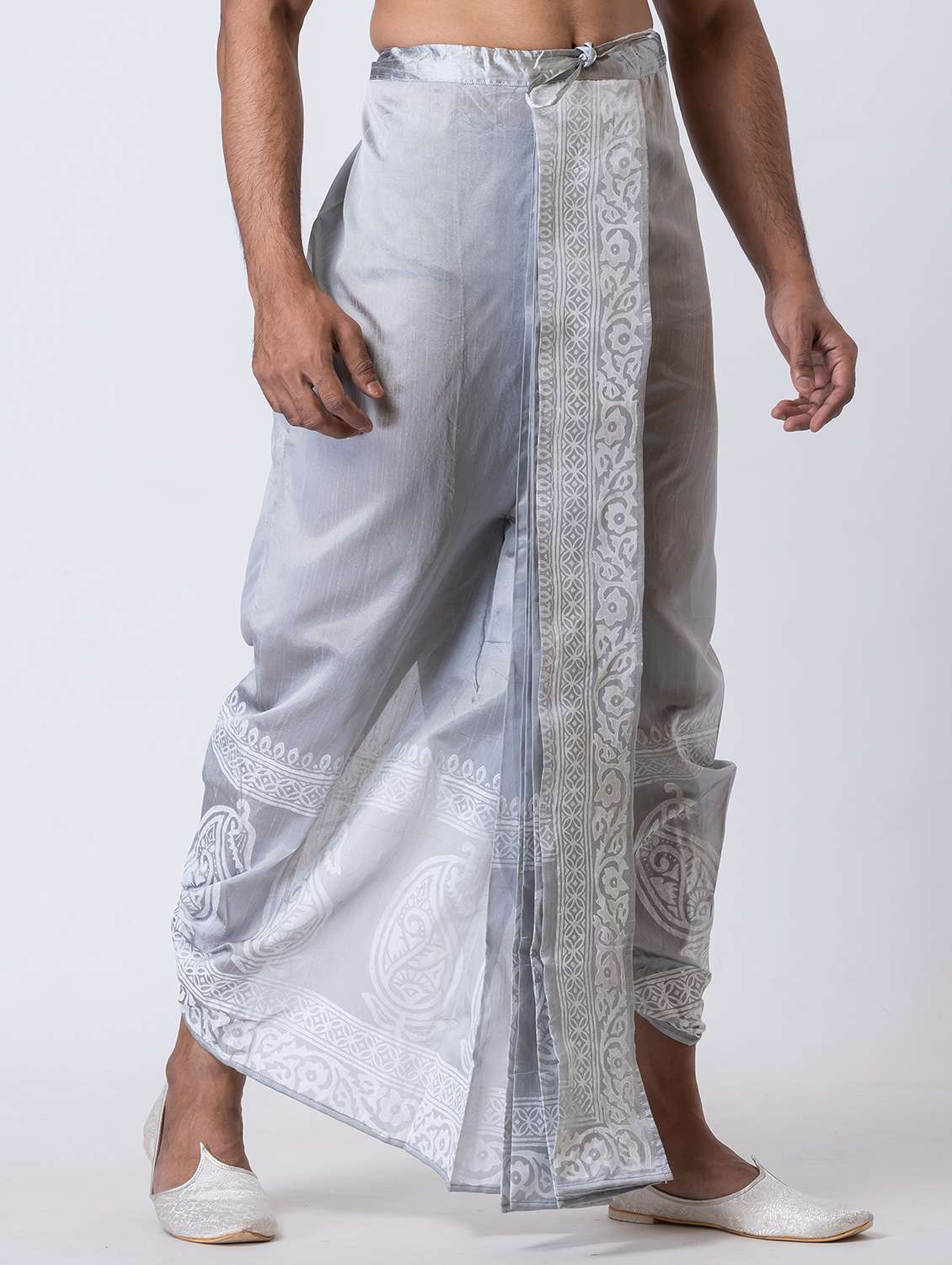 men printed mid rise draped dhoti - 22016531 -  Standard Image - 1