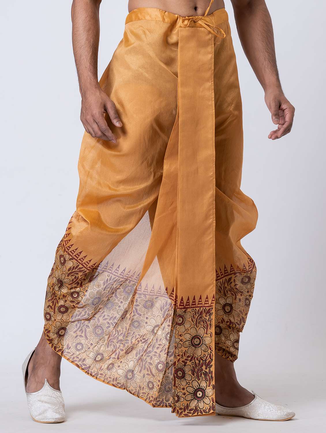 men printed mid rise draped dhoti - 22016533 - Standard Image - 1