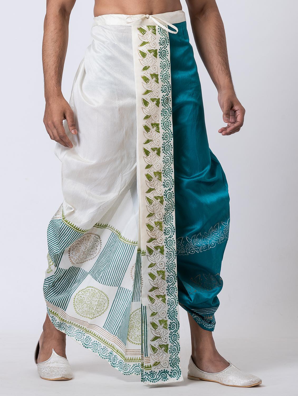 men printed mid rise draped dhoti - 22016534 -  Standard Image - 1