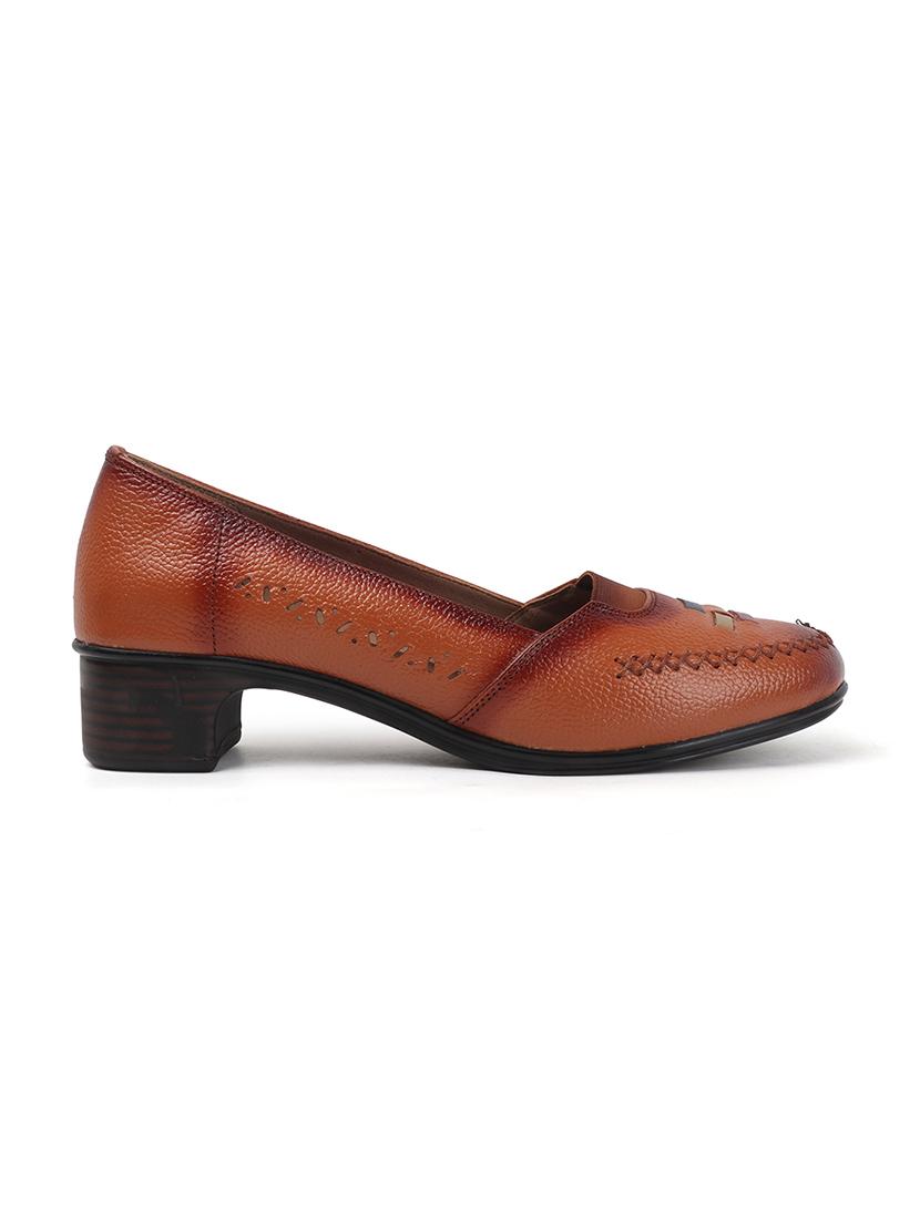 women brown slip on pump - 22016543 - Standard Image - 4