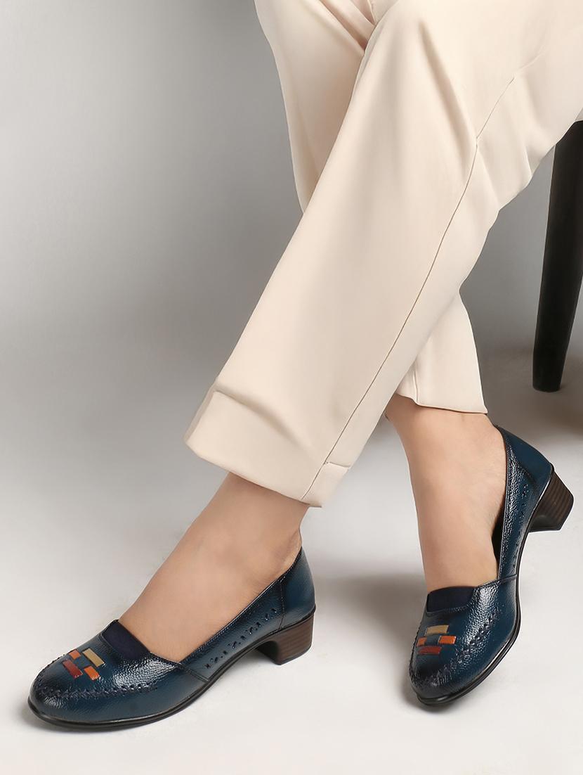 women navy blue slip on pump - 22016544 -  Standard Image - 1