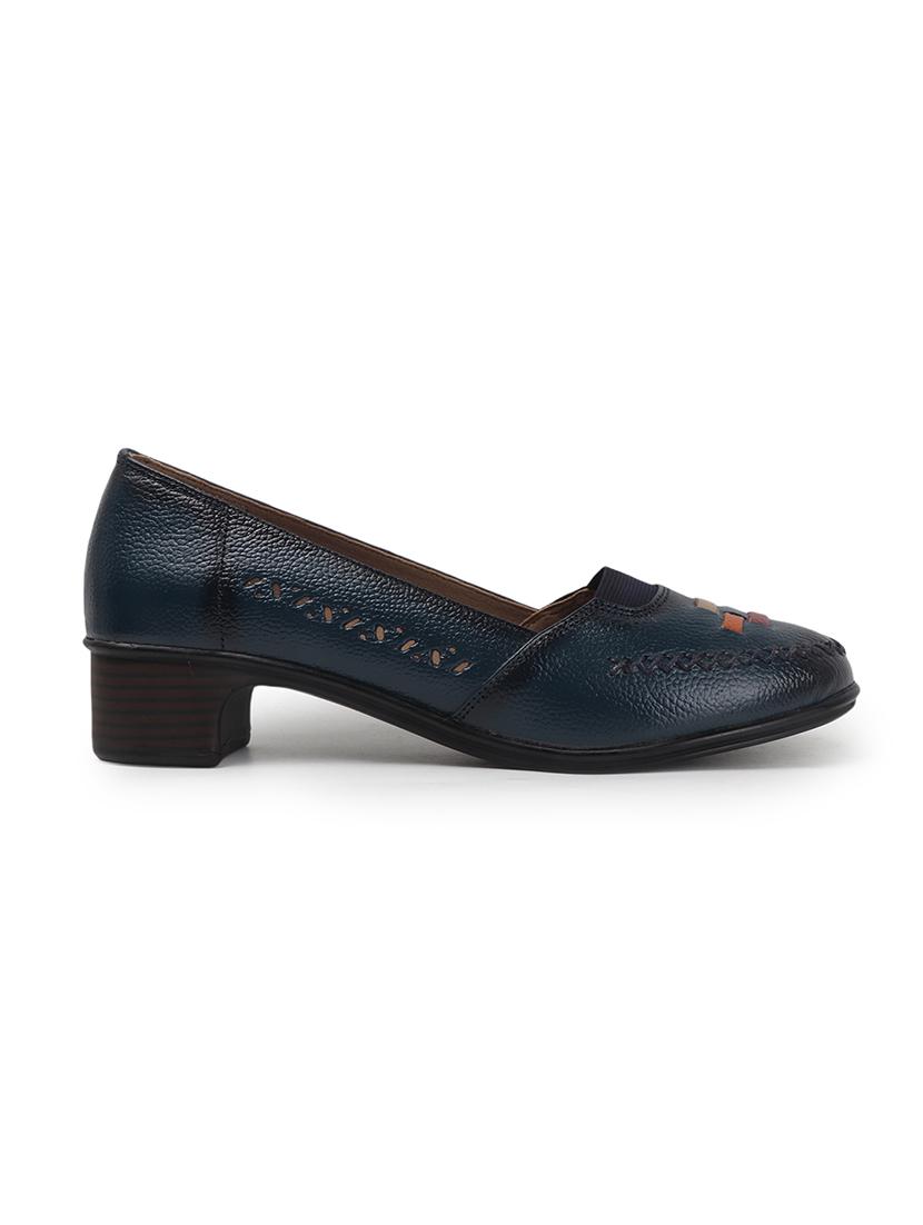 women navy blue slip on pump - 22016544 - Standard Image - 4
