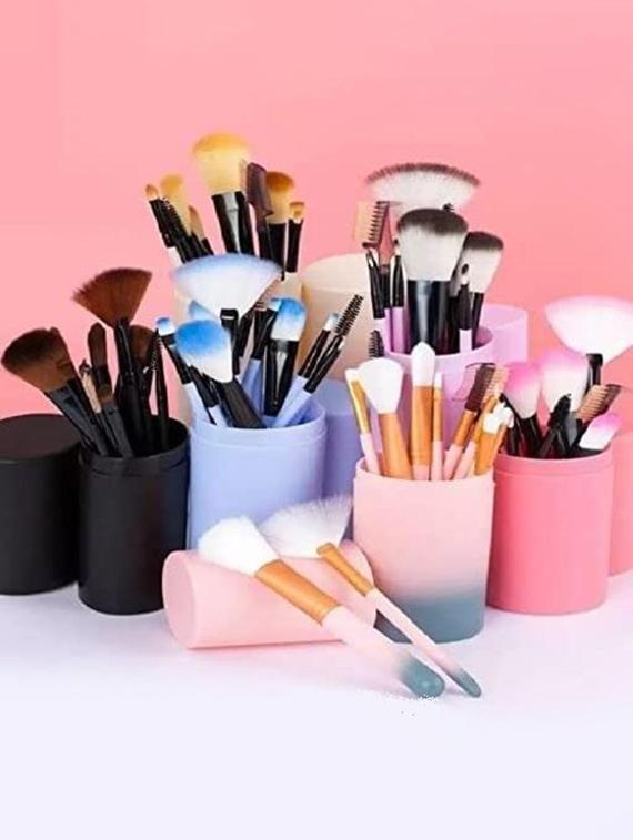pack of 10 professional makeup brushes with container(color may vary) - 22016579 - Zoom Image - 0