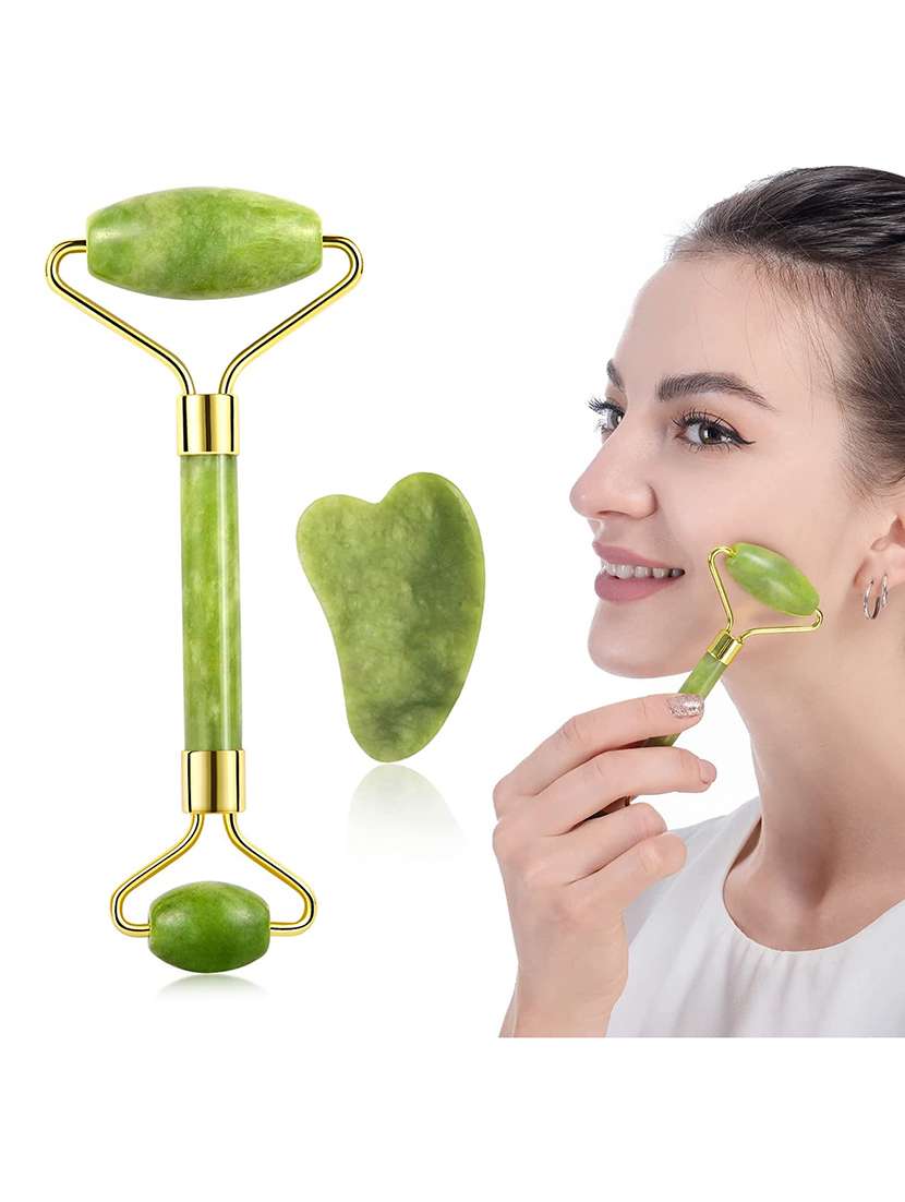 pack of face massager ice roller, gua sha and jade stone facial roller (color may vary) - 22016581 - Standard Image - 1