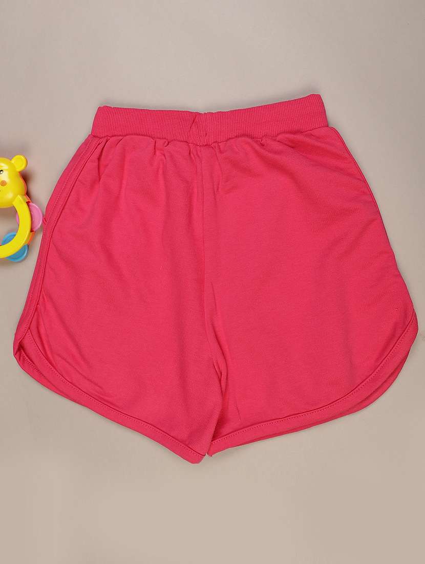 girls solid mid rise shorts  - 22016596 -  Standard Image - 1