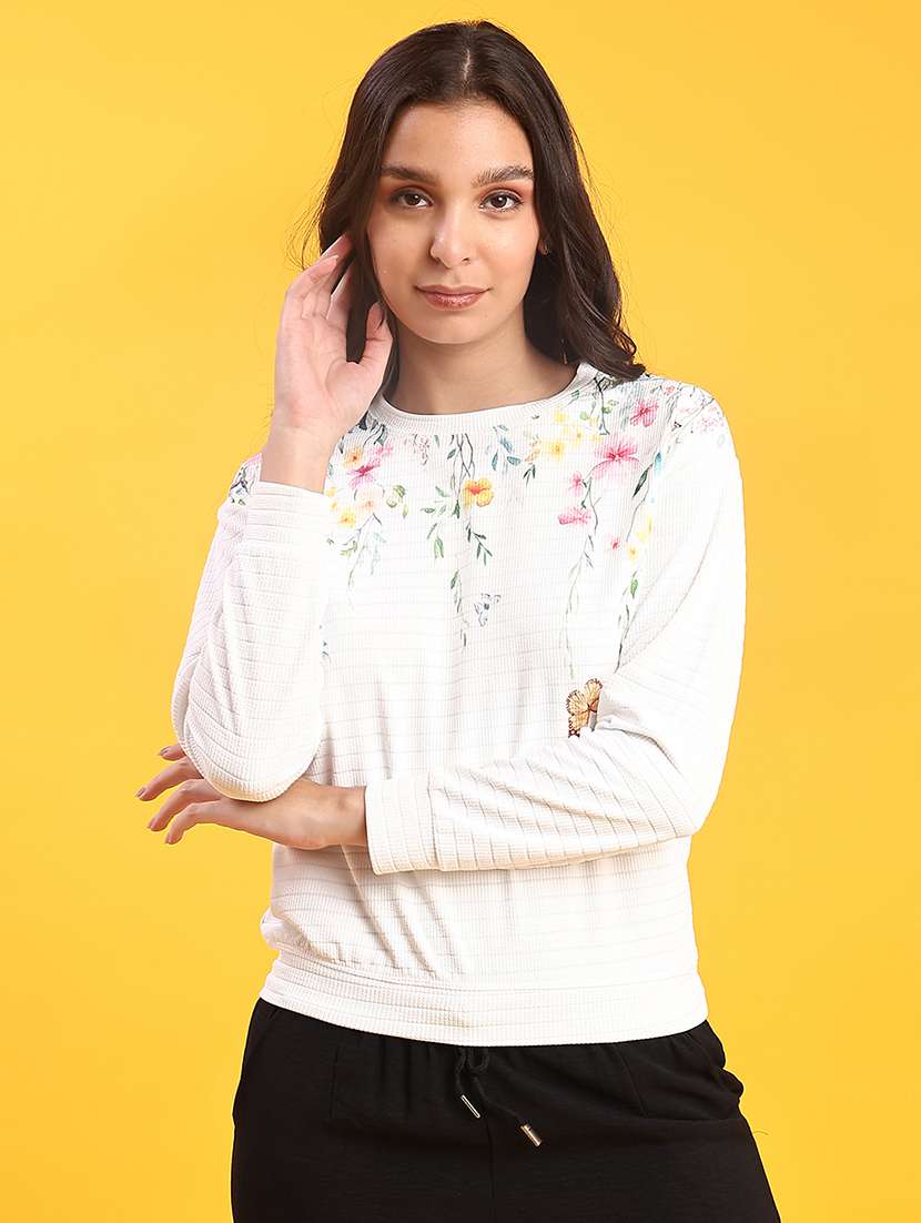 women printed long sleeve sweatshirt