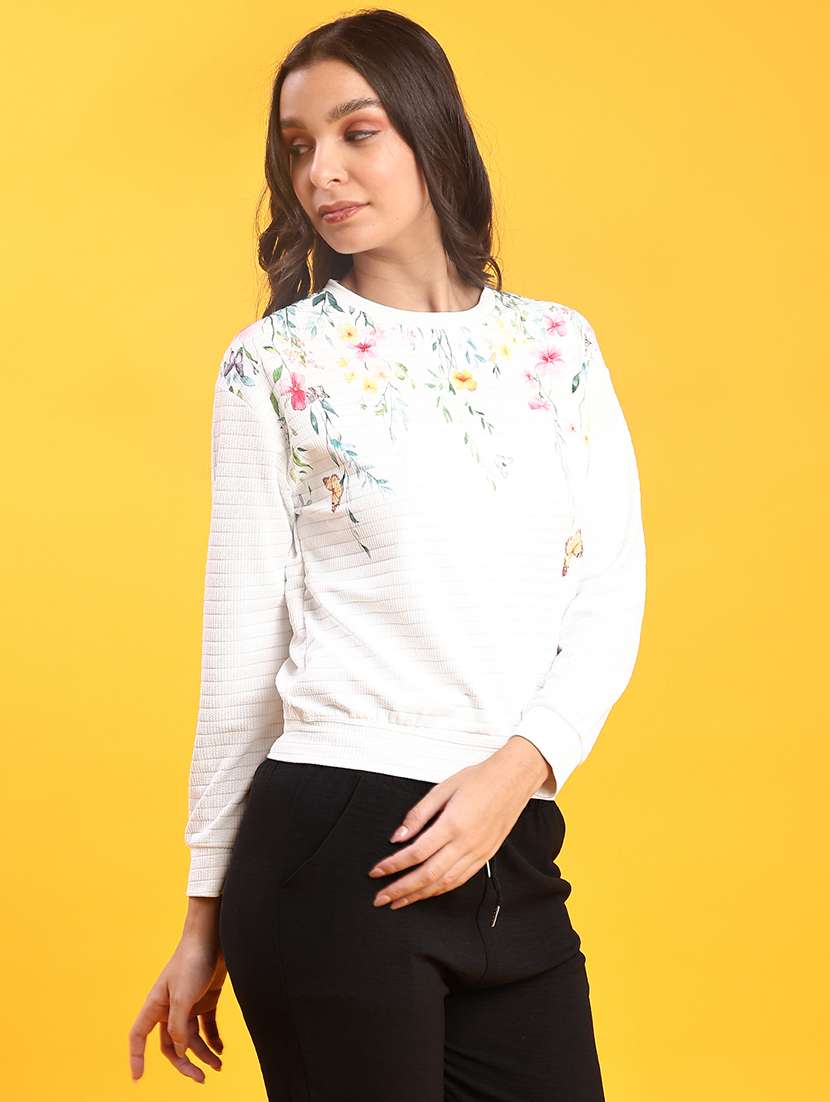 women printed long sleeve sweatshirt - 22016604 -  Standard Image - 1