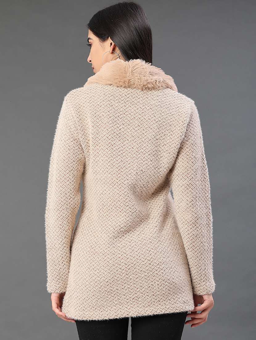 women self designed long sleeve cardigan - 22016621 -  Standard Image - 4