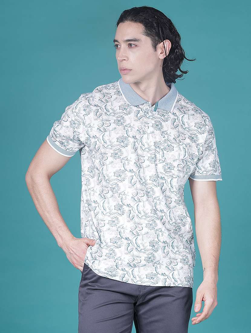 men printed short sleeve regular fit polo t-shirt - 22016675 -  Standard Image - 1