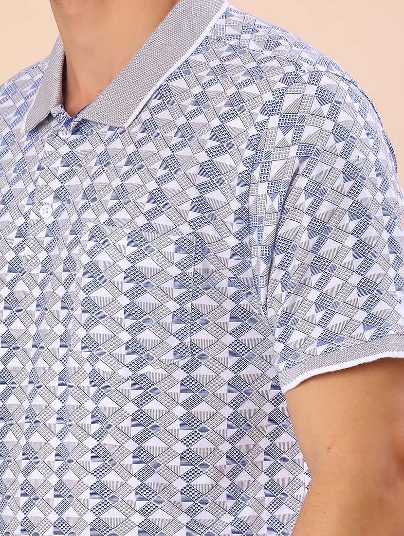 men printed short sleeve regular fit polo t-shirt - 22016676 -  Standard Image - 4