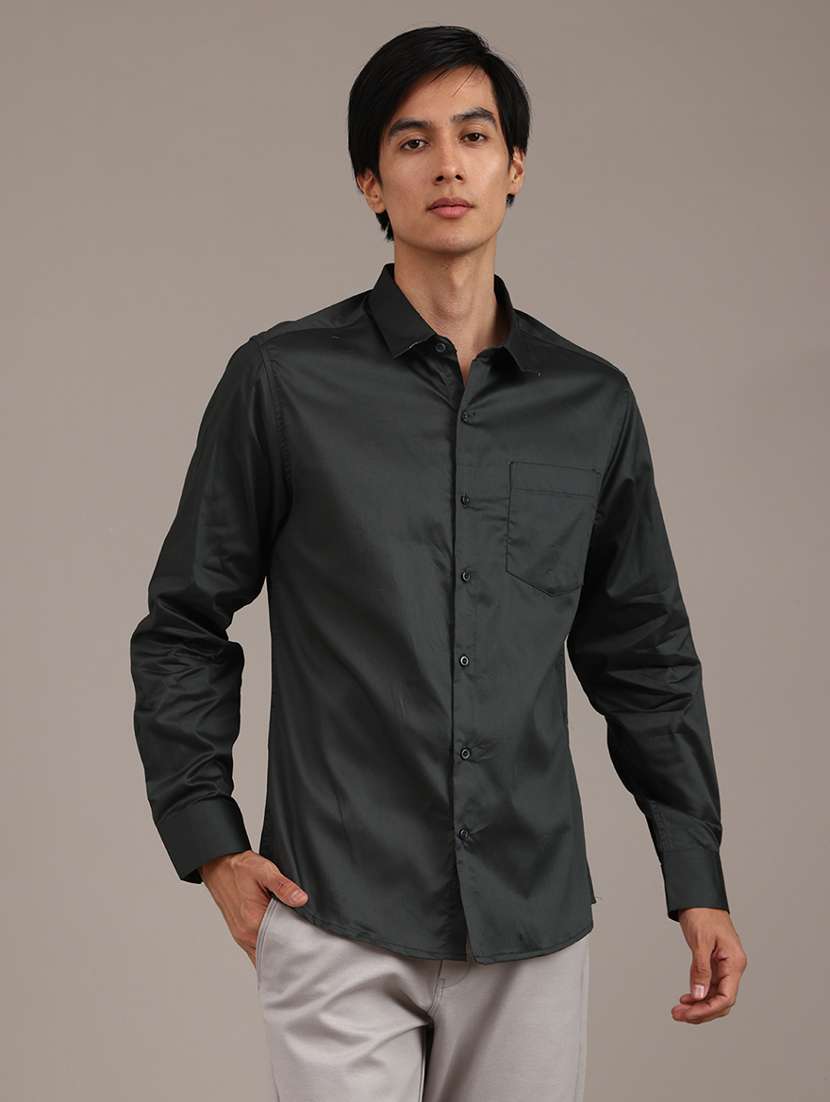 men solid long sleeve regular fit casual shirt - 22016800 -  Standard Image - 1