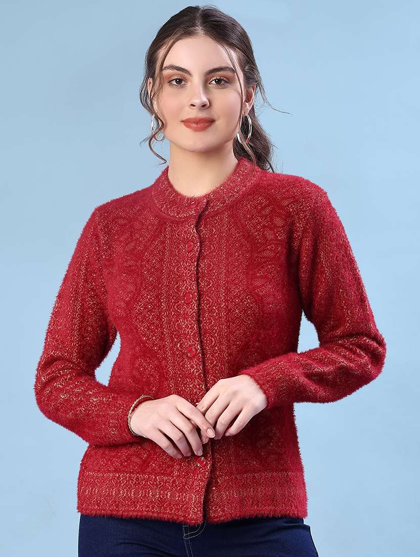 women self design long sleeve cardigan - 22016914 -  Standard Image - 1