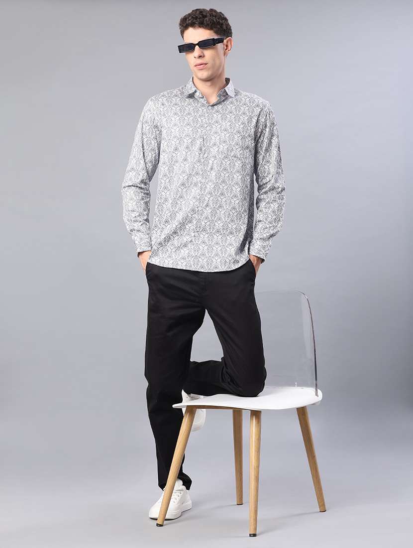 men printed long sleeve regular fit casual shirt - 22016922 -  Standard Image - 4