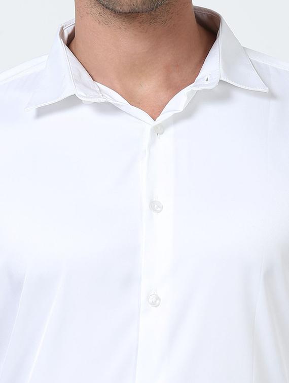 men solid collared long sleeve formal shirt - 22016982 - Standard Image - 4