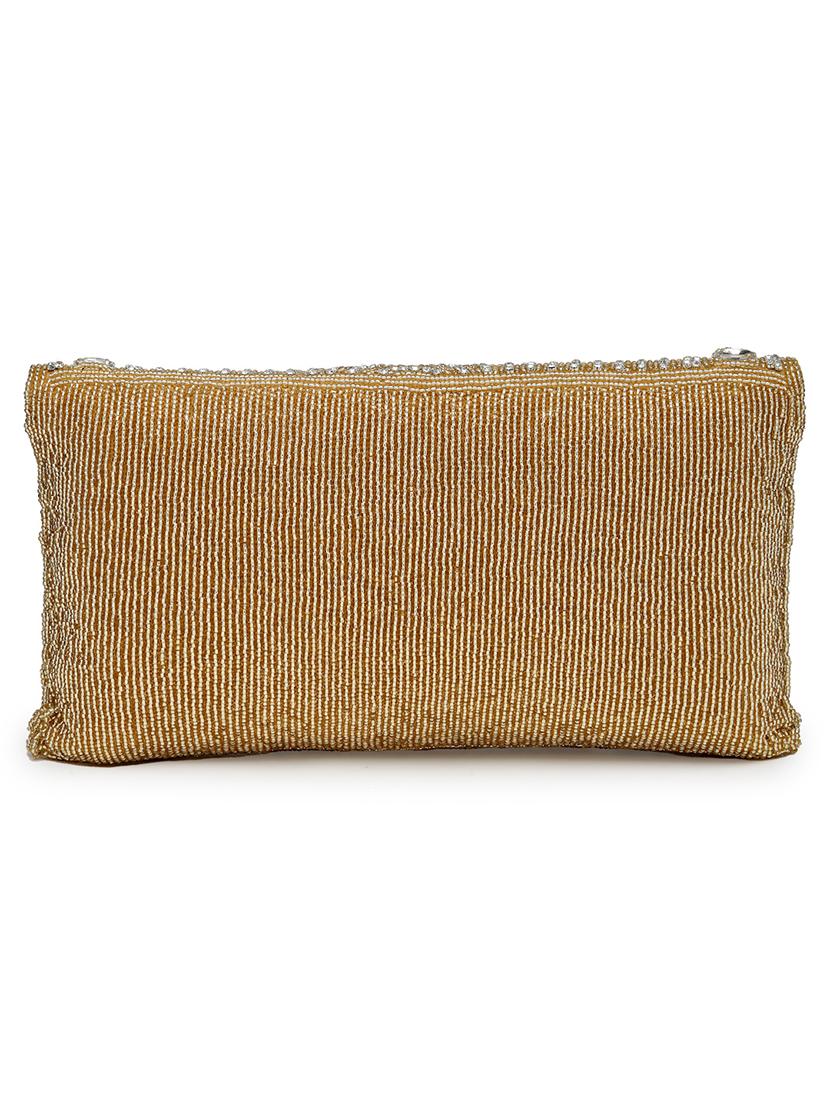 gold embellished party clutch with chain strap - 22017140 - Standard Image - 1