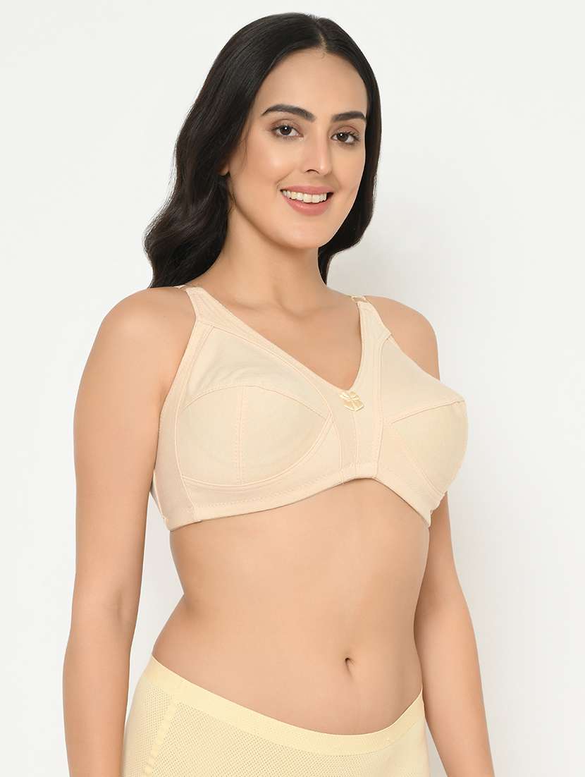 women beige solid full coverage regular bra - 22017248 -  Standard Image - 1
