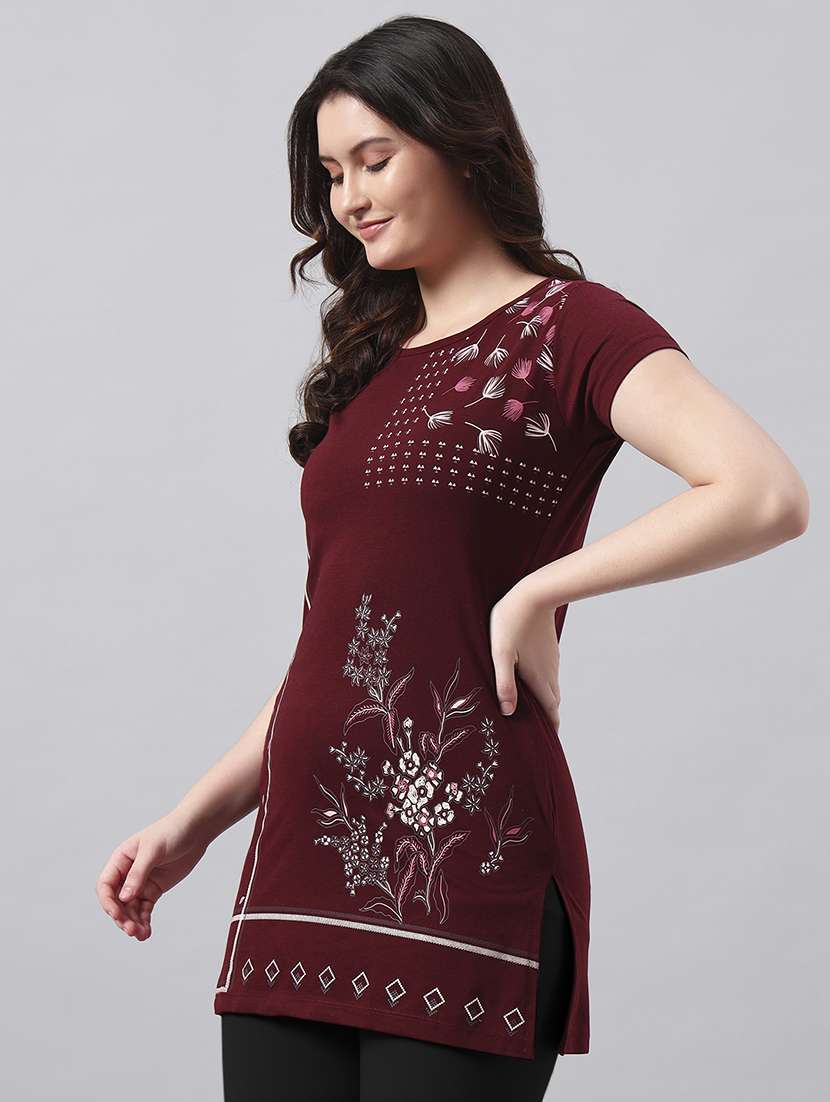 women printed short sleeve regular fit t-shirt - 22017394 -  Standard Image - 1