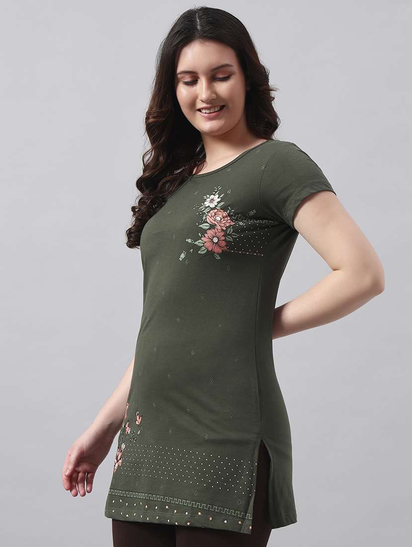 women printed short sleeve regular fit t-shirt - 22017404 -  Standard Image - 1