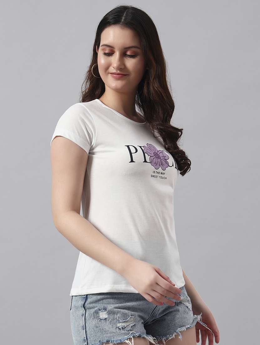 women printed short sleeve regular fit t-shirt - 22017407 -  Standard Image - 1