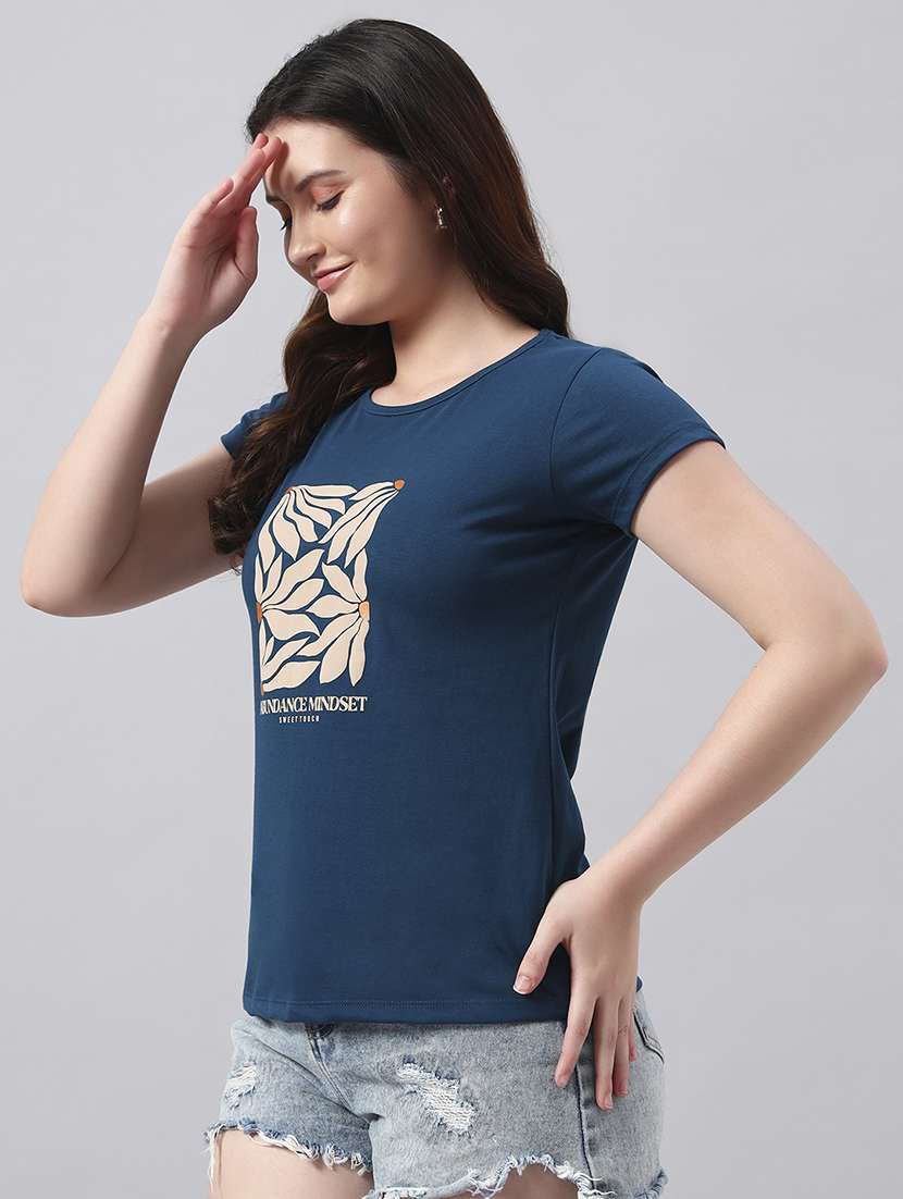 women printed short sleeve regular fit t-shirt - 22017409 -  Standard Image - 1
