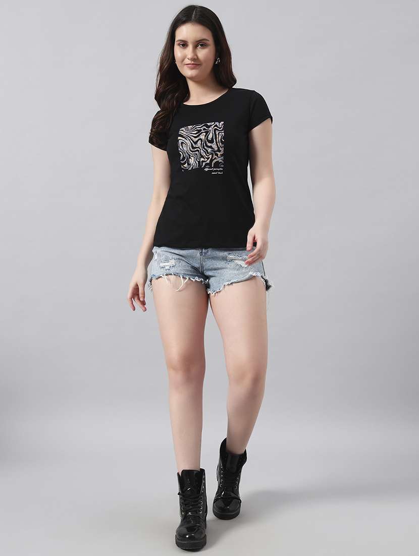 women printed short sleeve regular fit t-shirt - 22017410 -  Standard Image - 4