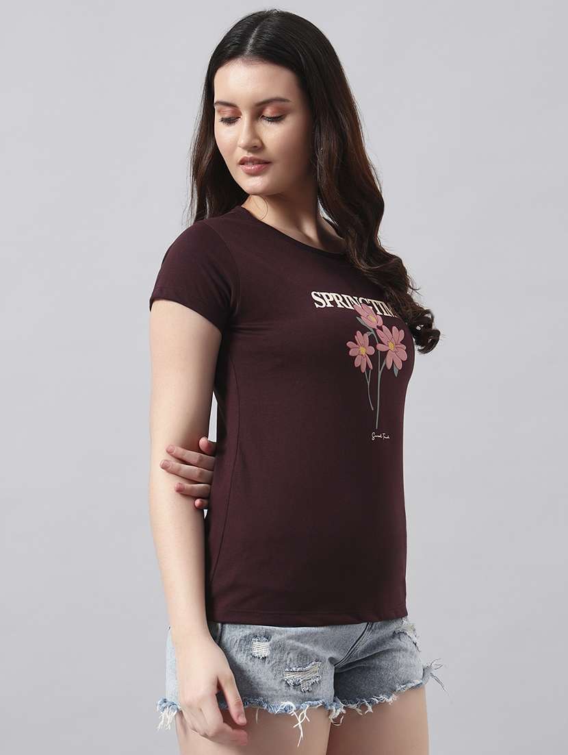 women printed short sleeve regular fit t-shirt - 22017411 -  Standard Image - 1