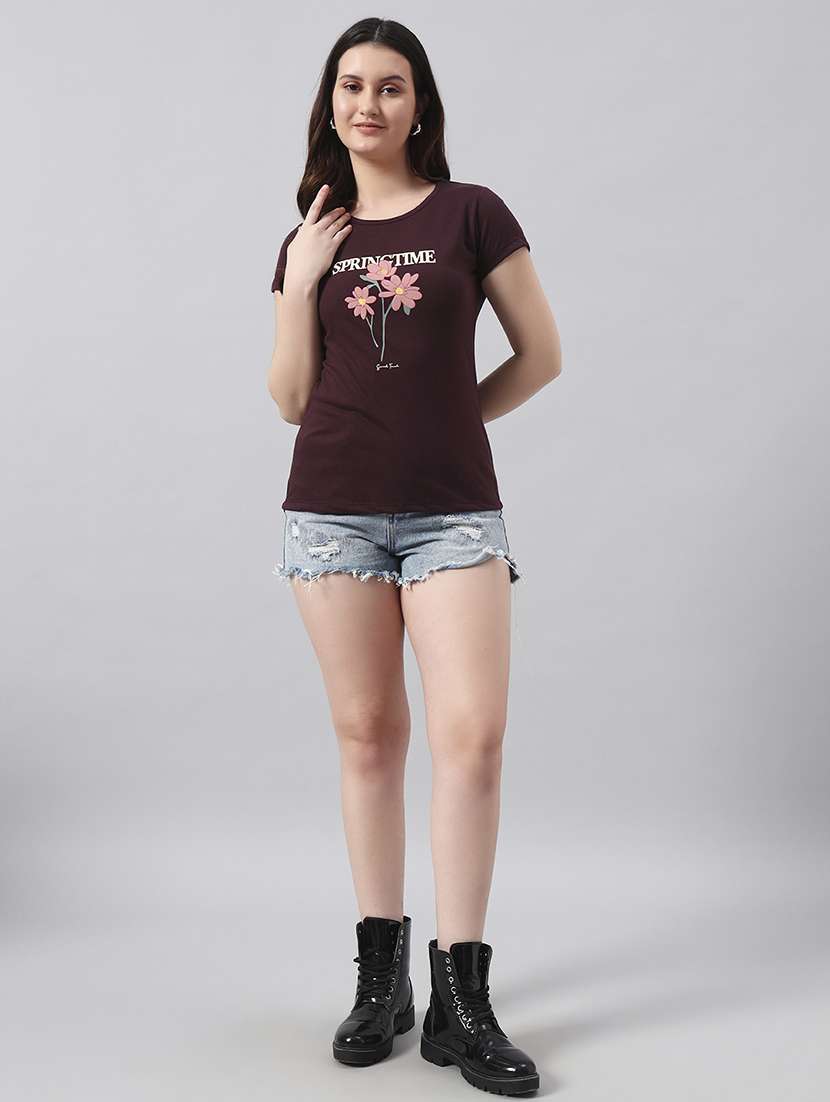 women printed short sleeve regular fit t-shirt - 22017411 -  Standard Image - 4