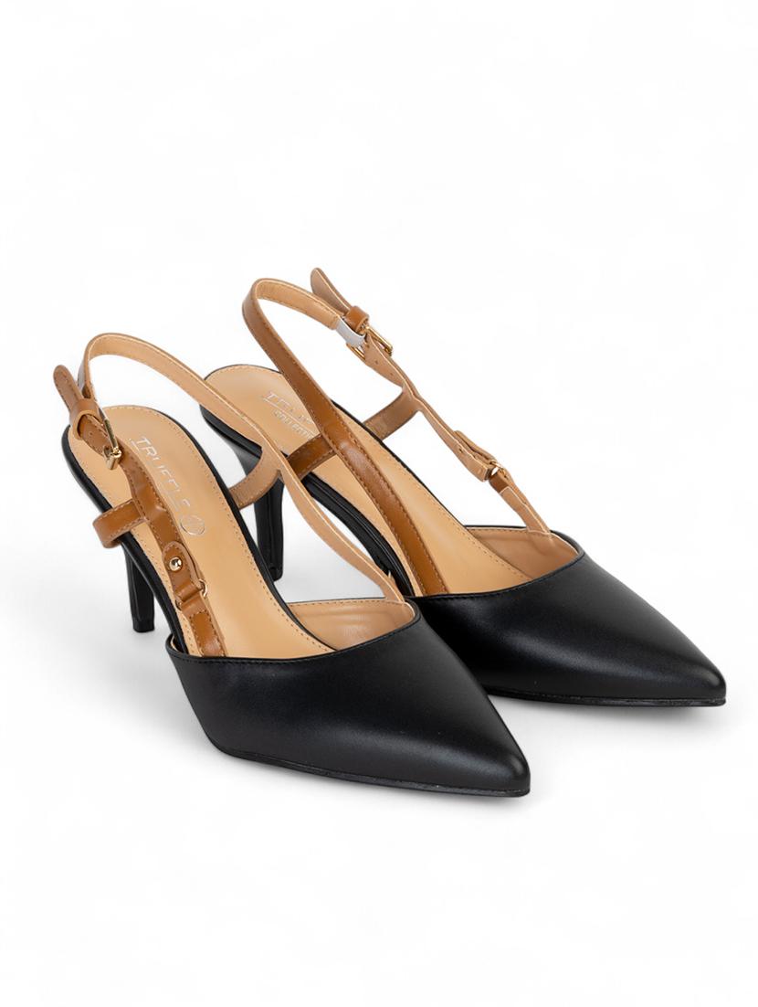 women black solid pointed pumps - 22017435 -  Standard Image - 1