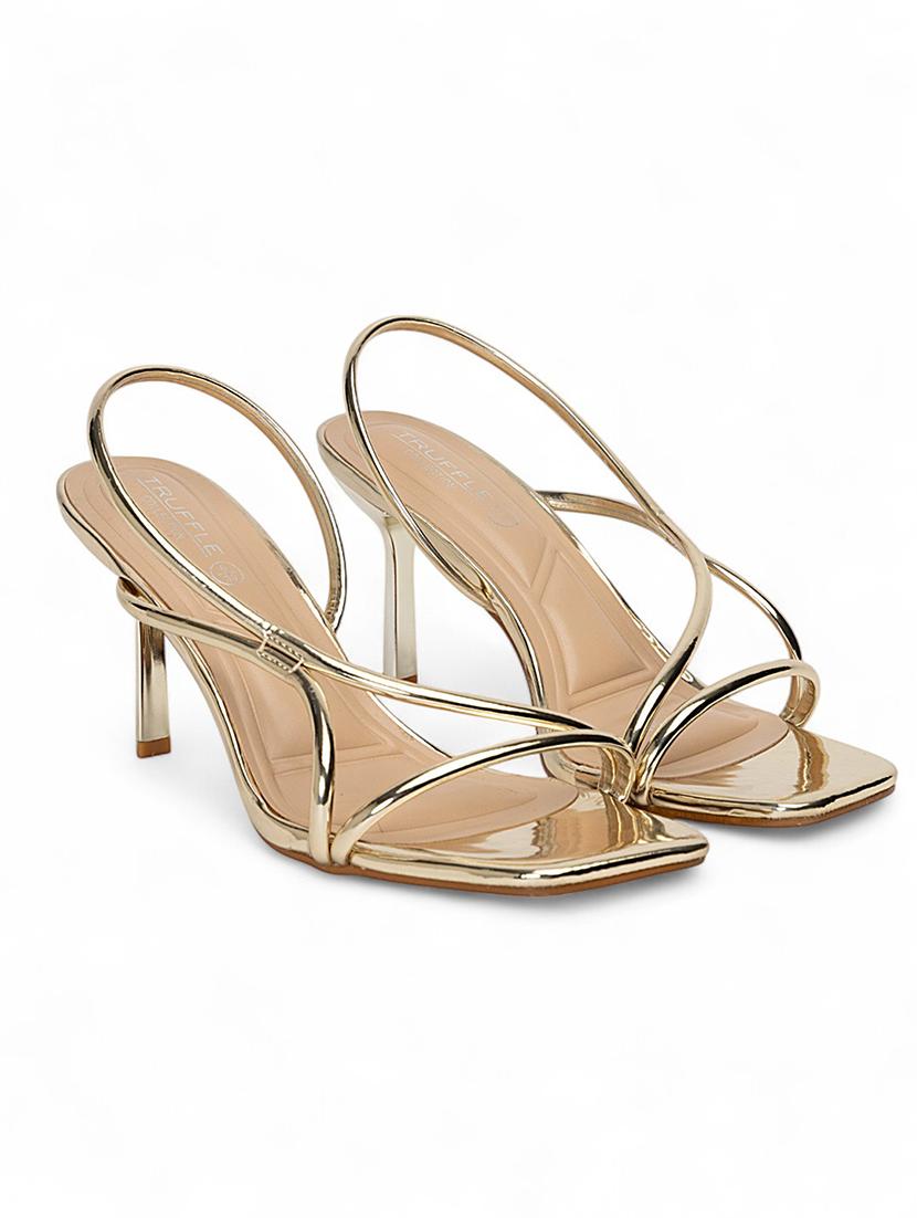 women gold slip on sandal - 22017444 -  Standard Image - 1