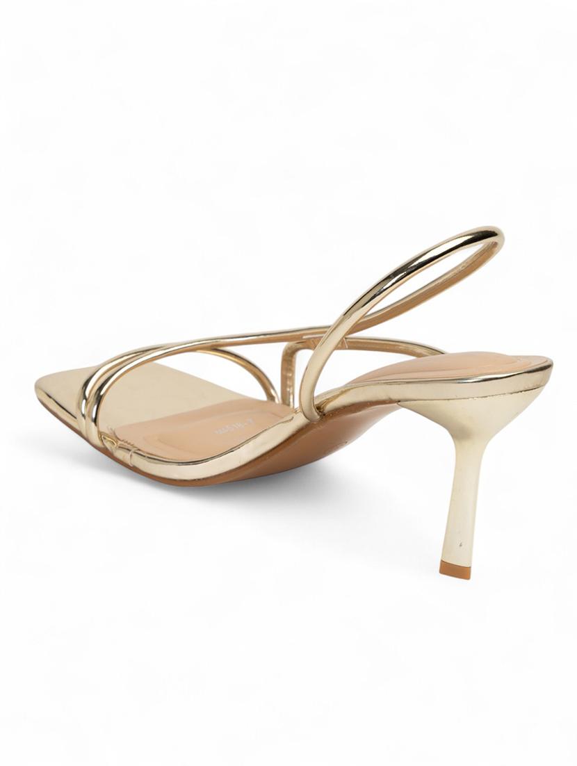 women gold slip on sandal - 22017444 - Standard Image - 4