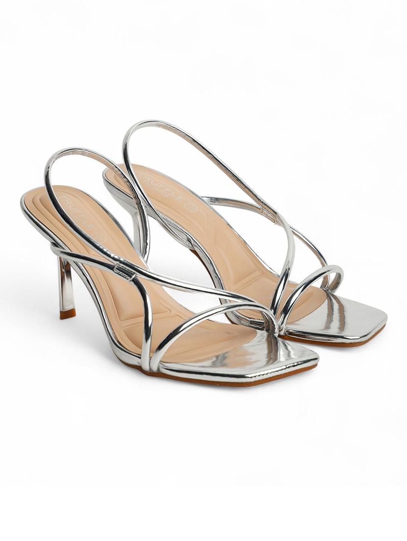 women silver slip on sandal - 22017446 - Standard Image - 1