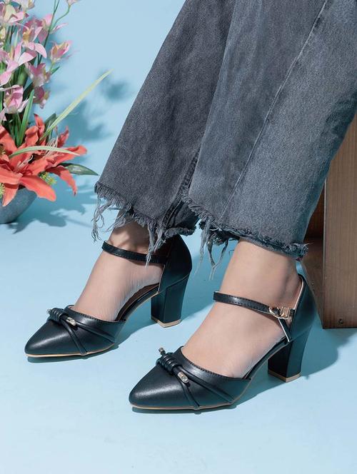 women black ankle strap sandal - 22017447 - Standard Image - 0