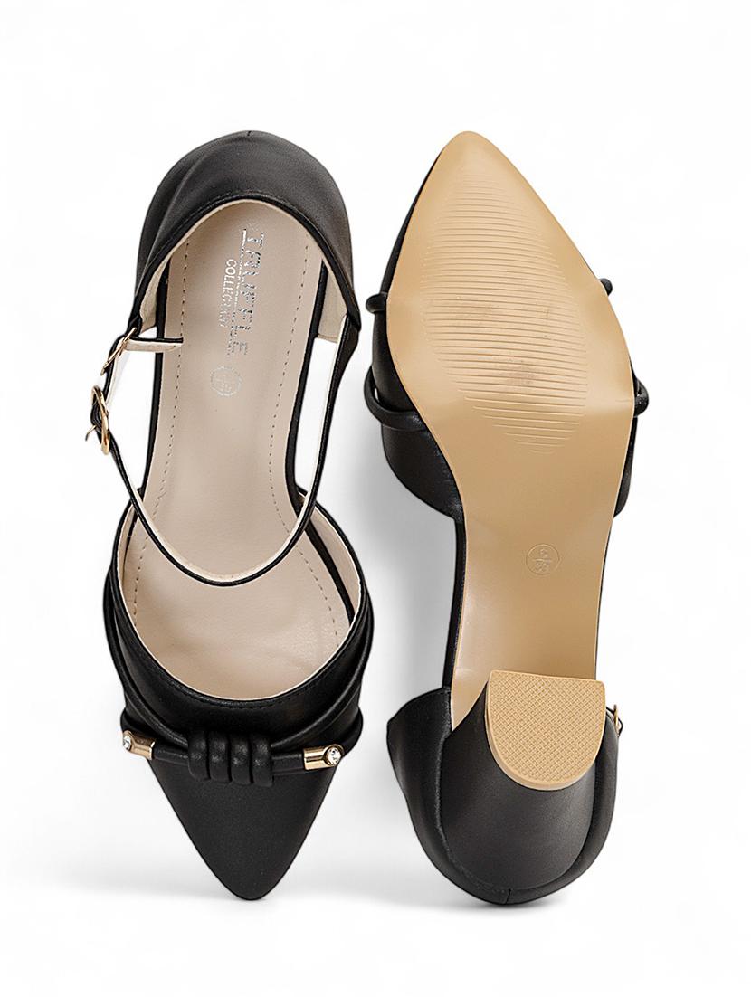 women black ankle strap sandal - 22017447 - Standard Image - 6