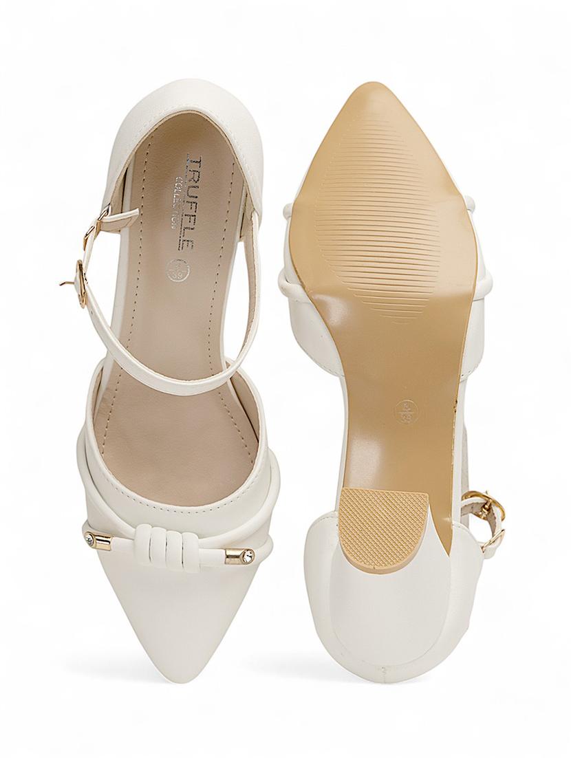 women white ankle strap sandal - 22017449 - Standard Image - 6