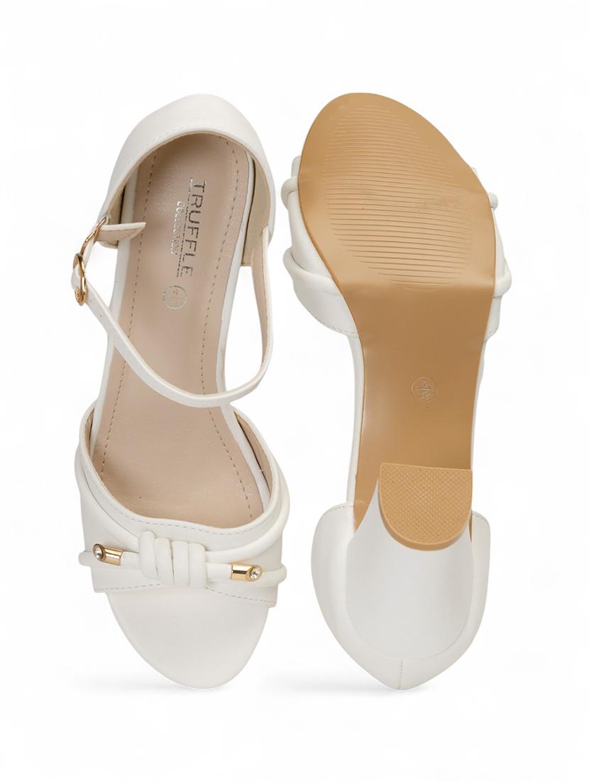 women white ankle strap sandal - 22017455 - Standard Image - 6