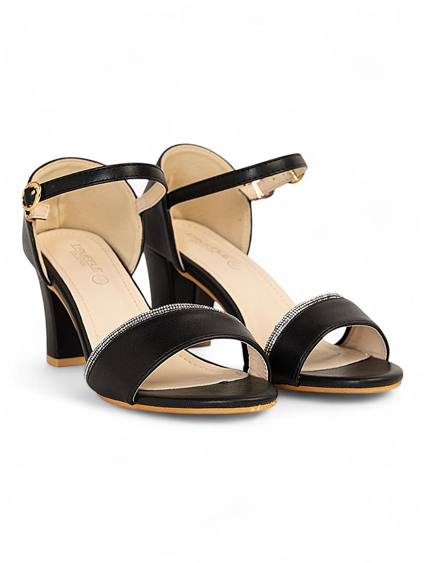 women black ankle strap sandal - 22017456 - Standard Image - 1