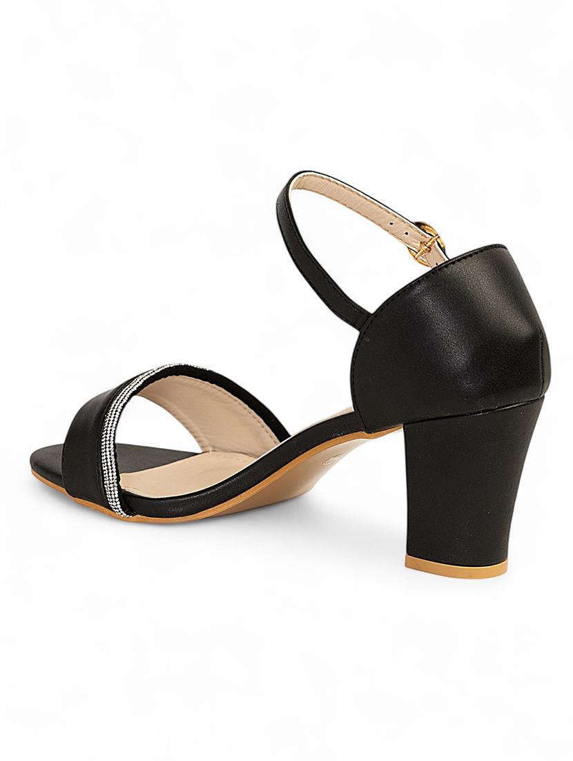 women black ankle strap sandal - 22017456 - Standard Image - 4