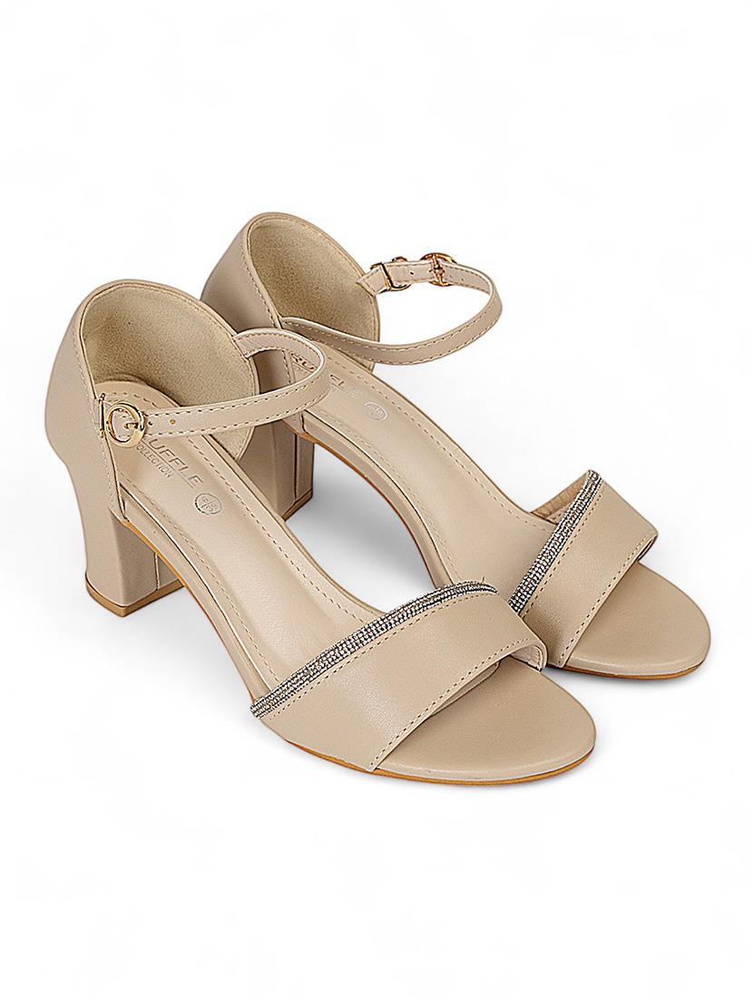 women nude ankle strap sandal - 22017457 -  Standard Image - 1