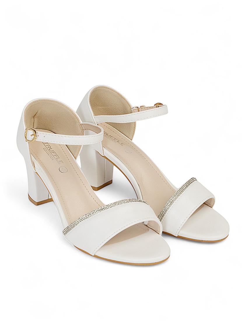 wome white ankle strap sandal - 22017458 -  Standard Image - 1