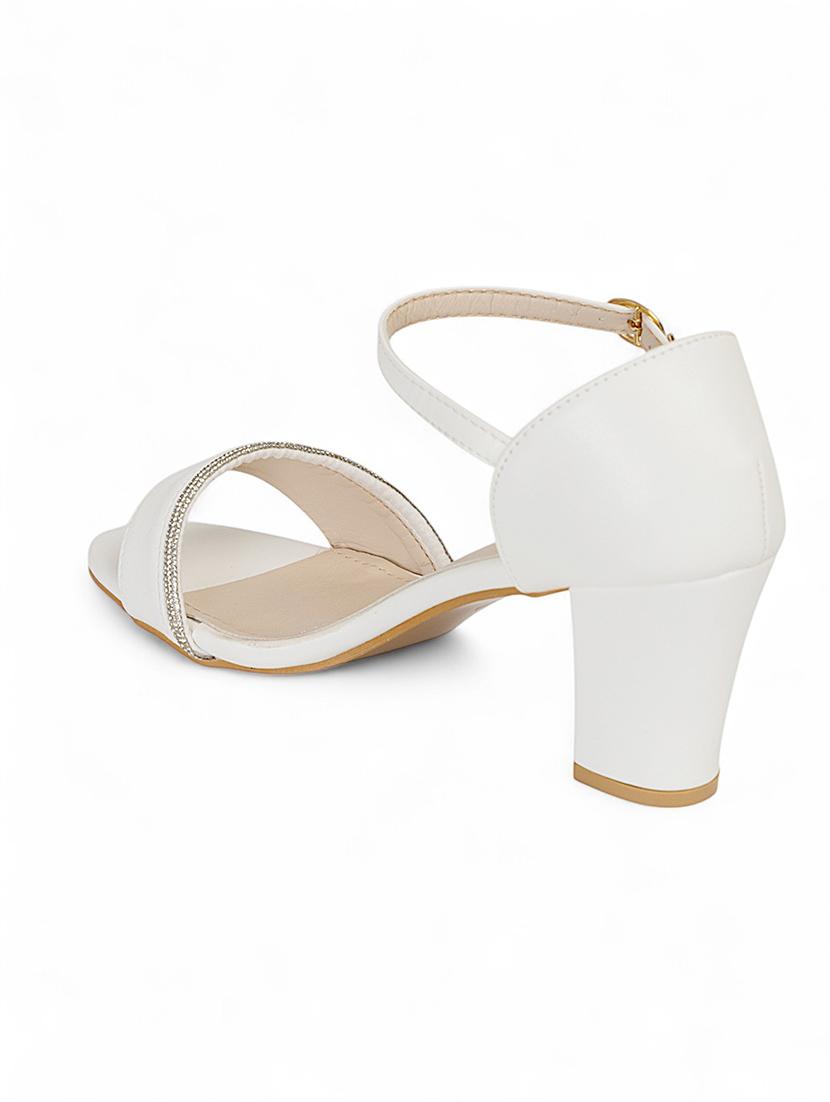 wome white ankle strap sandal - 22017458 - Standard Image - 4