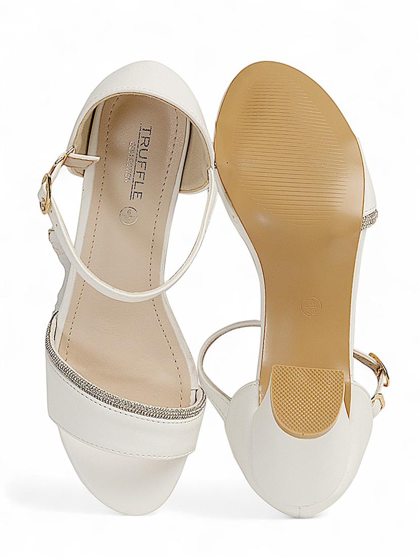 wome white ankle strap sandal - 22017458 - Standard Image - 6