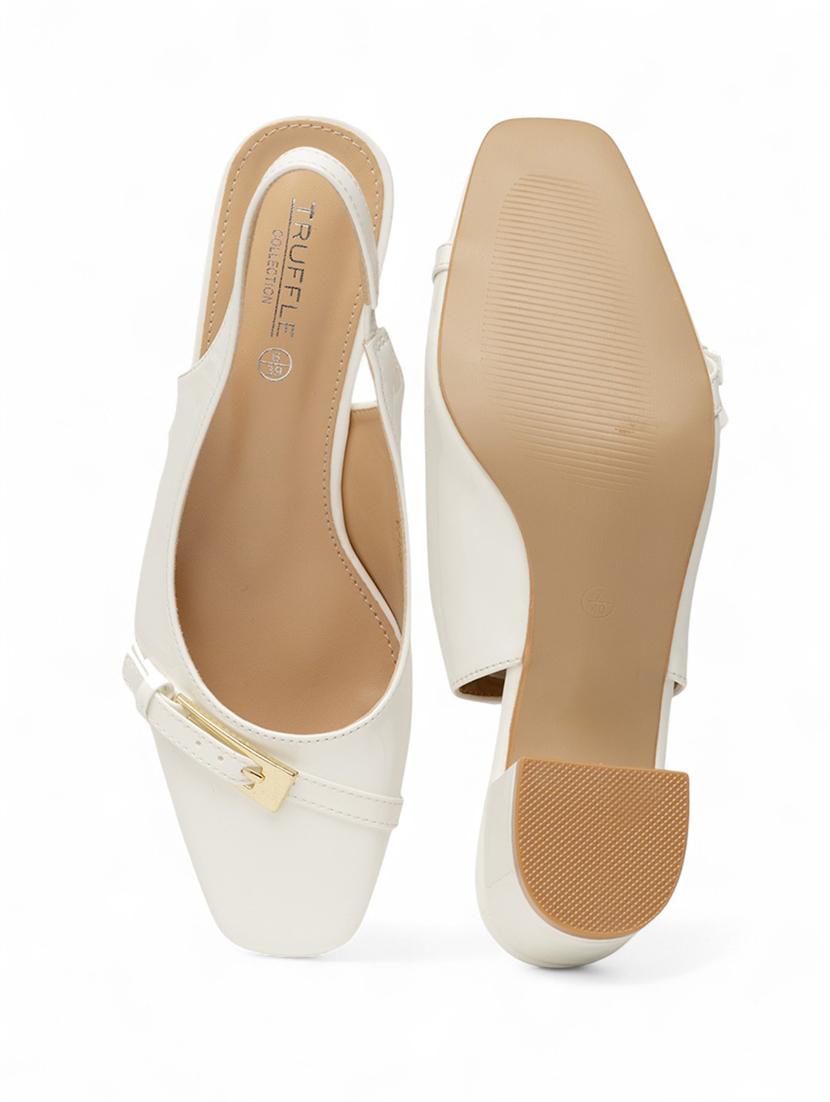 women white solid block heels pump - 22017461 - Standard Image - 6