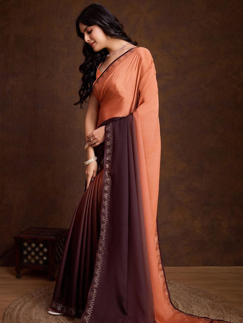 women ombre embellished saree with blouse