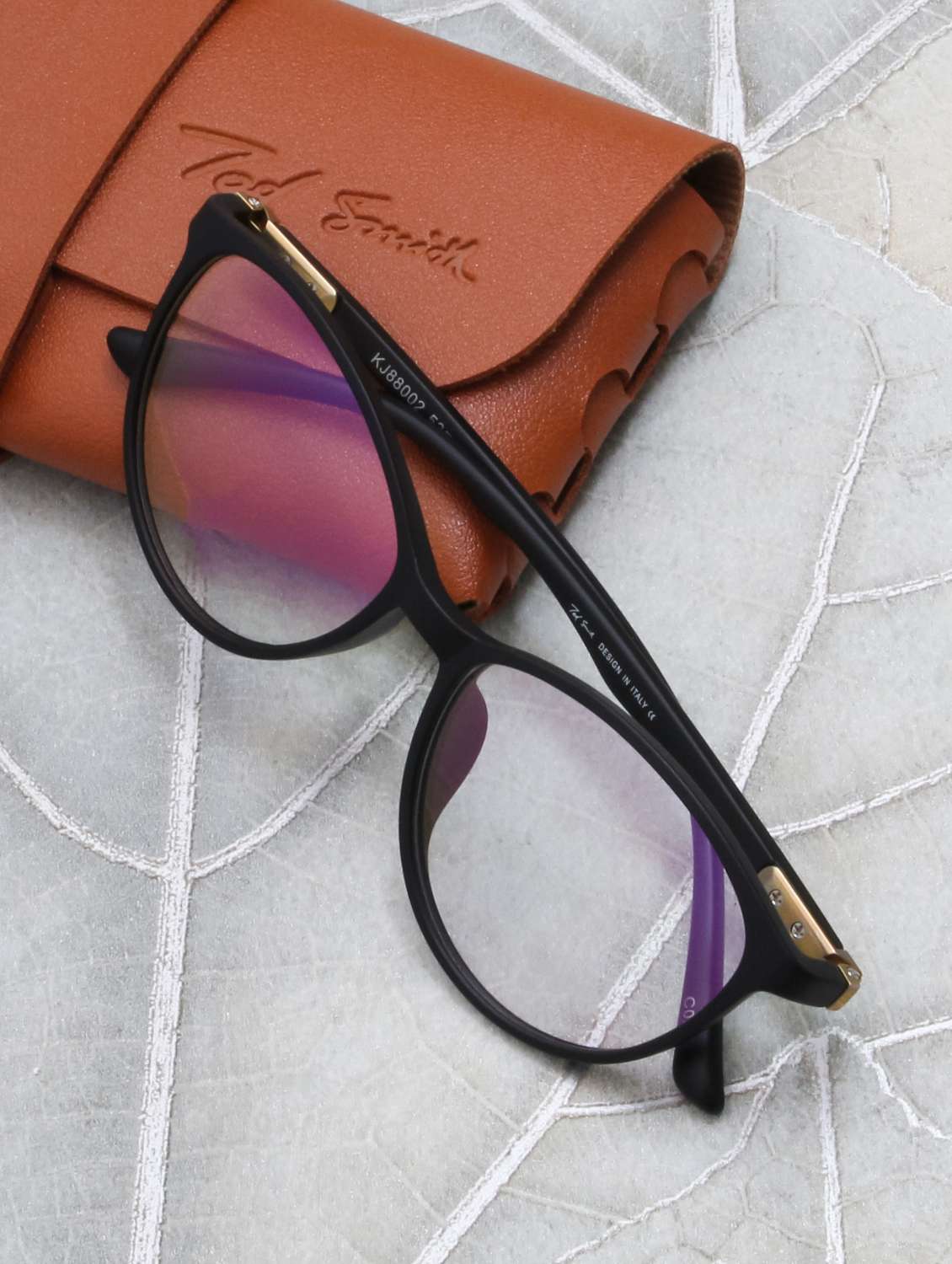 ted smith cat-eye matt black spectacles frame for women