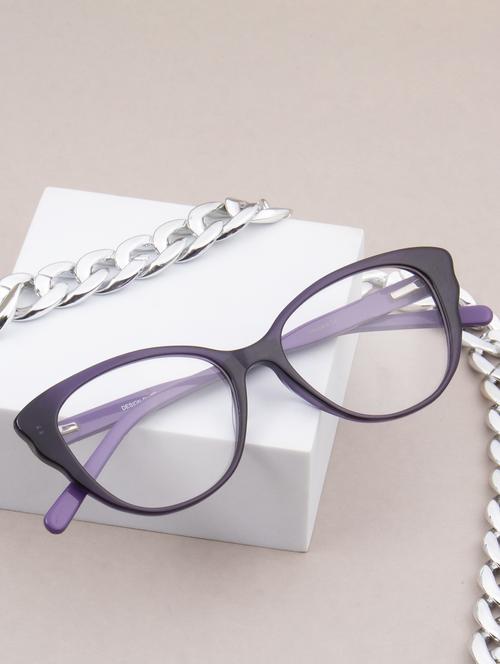 ted smith transparent purple cat-eye  premium italian acetate frames for women - 22017493 -  Standard Image - 0