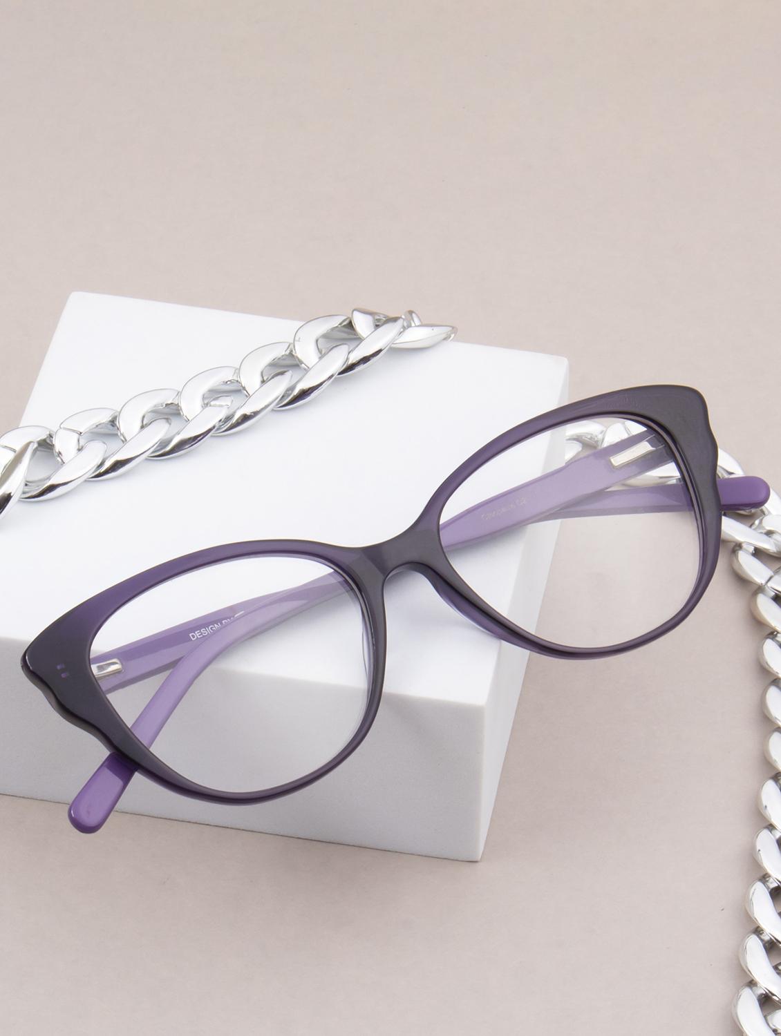 ted smith transparent purple cat-eye  premium italian acetate frames for women - 22017493 -  Zoom Image - 0