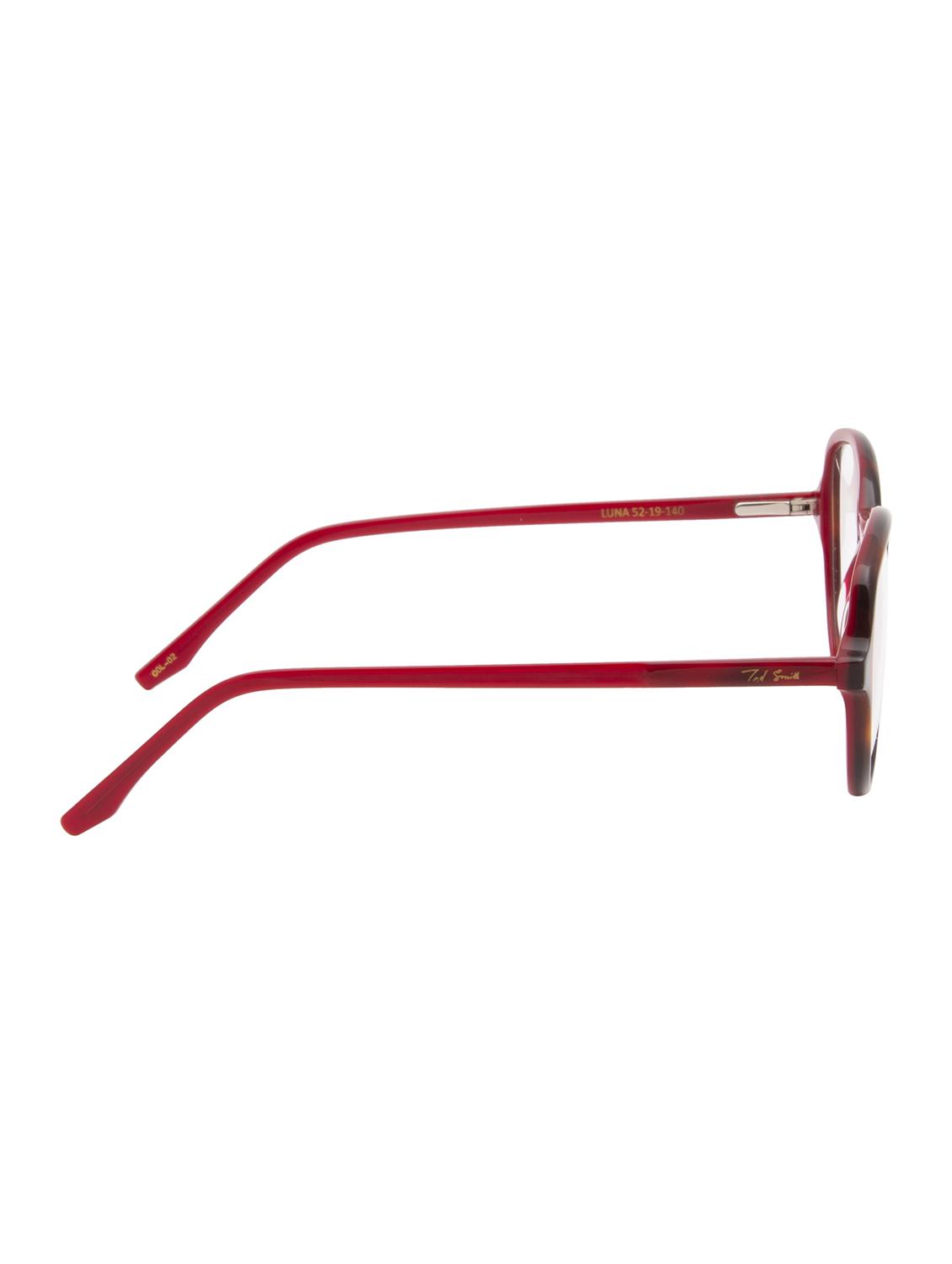 ted smith demi brown inside red round premium italian acetate frames for women - 22017507 - Standard Image - 4