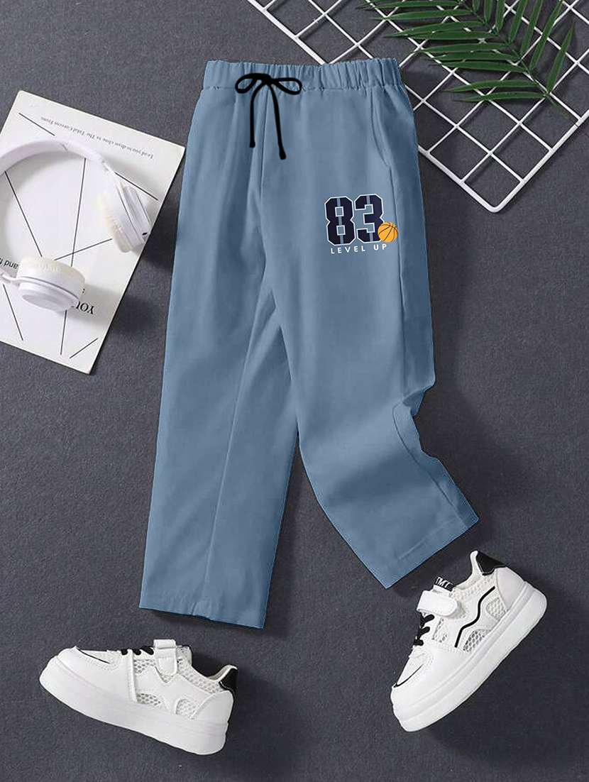 boys printed mid rise track pant