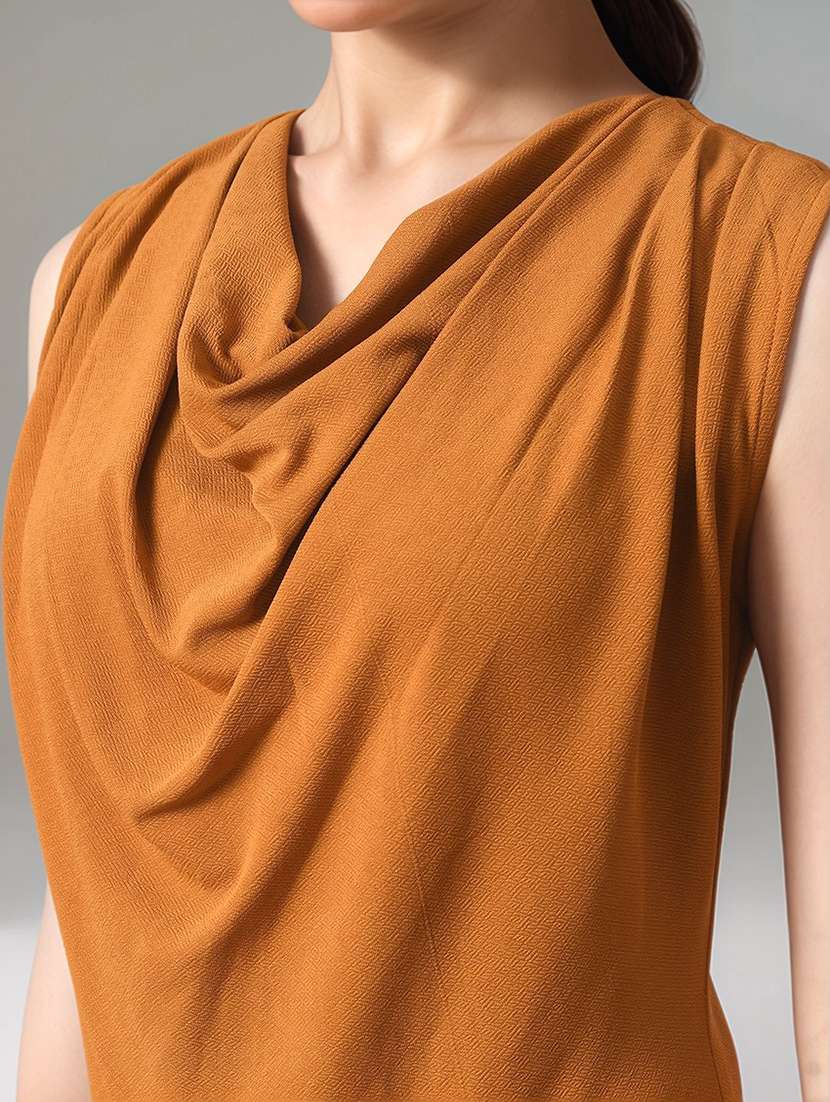 women solid sleeveless cowl neck bodycon dress - 22017565 -  Standard Image - 4